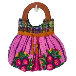Crochet And Fabric floral Boho Handbag